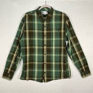 DC Apparel Division Green Plaid  Long Sleeve Shirt, Men's Size XL‎ Skater Urban